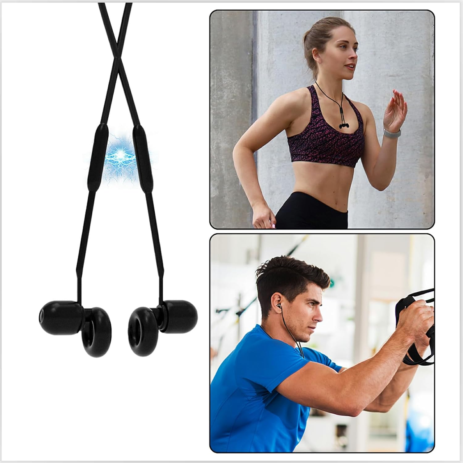 Earplug Lanyard [2 pcs] with Magnetic Tug-Resistant Safety Cord Black – view 3